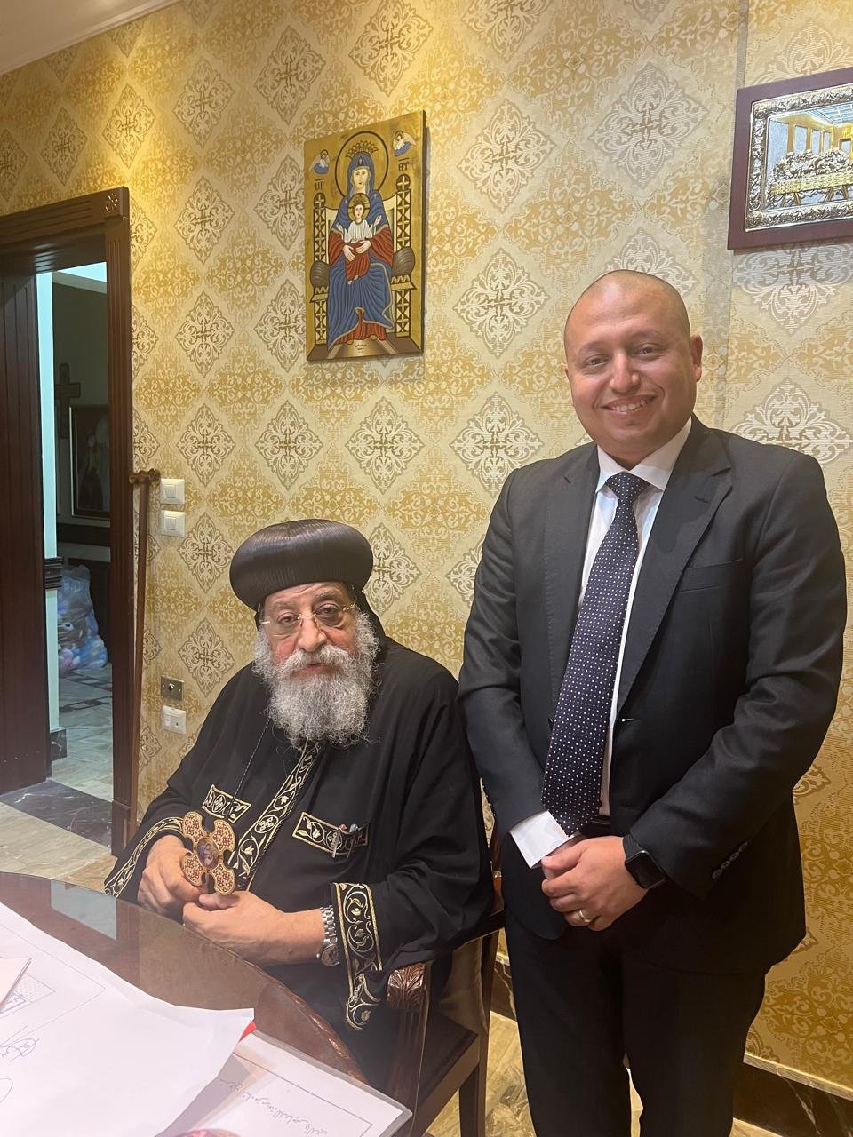 Pope Tawadros II with Bishoy Kamel